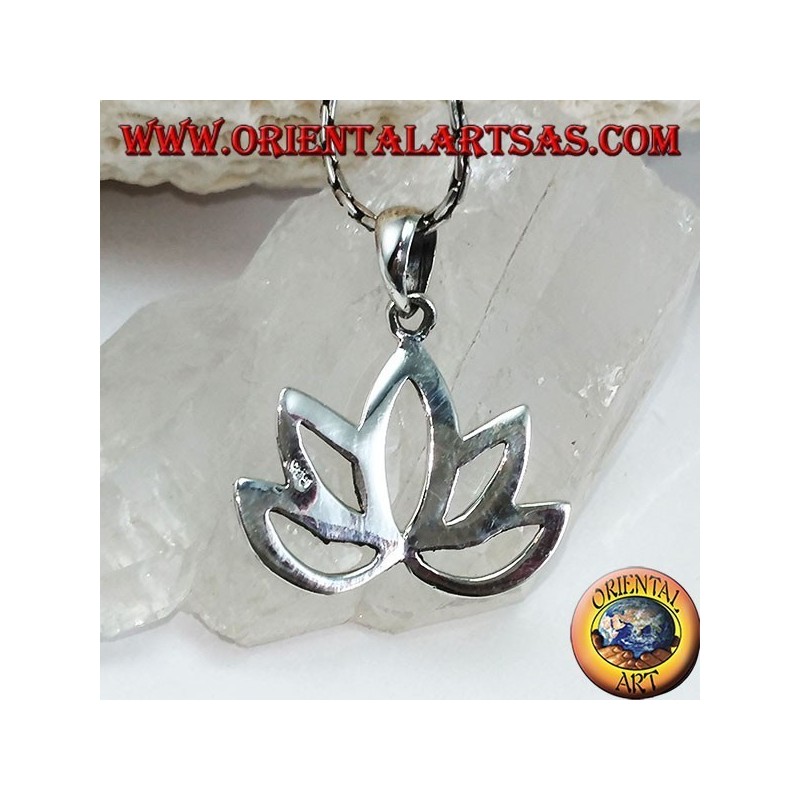Colgante de plata flor sagrada flor de loto para el hinduismo y el budismo