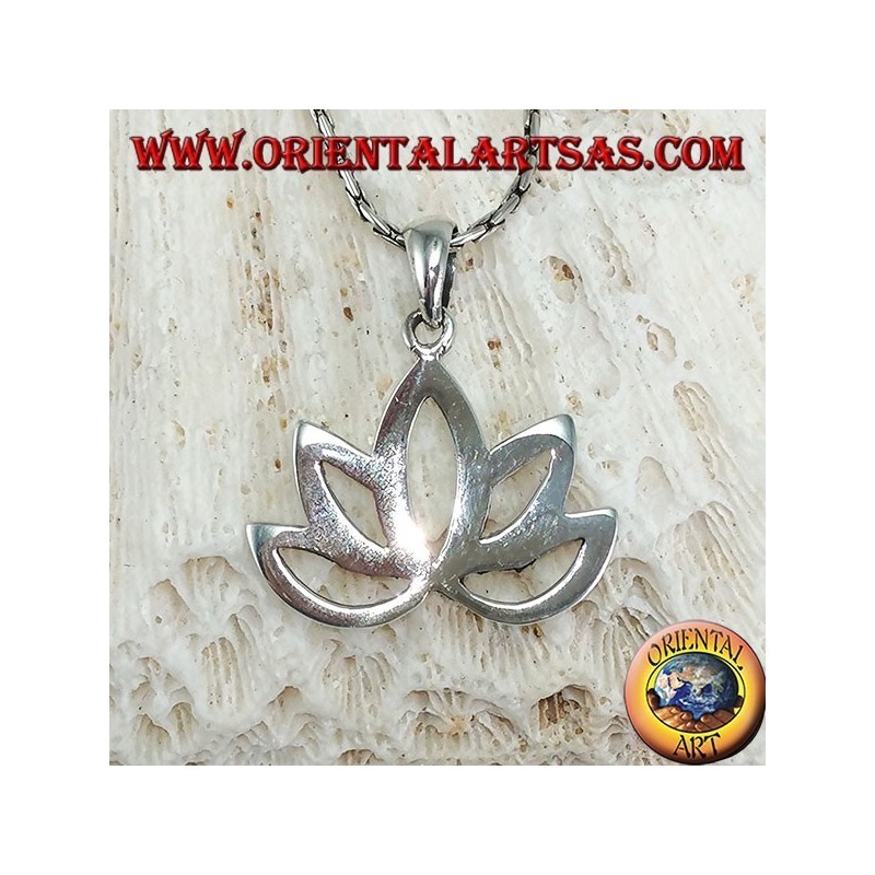 Silver pendant Lotus flower sacred flower for Hinduism and Buddhism