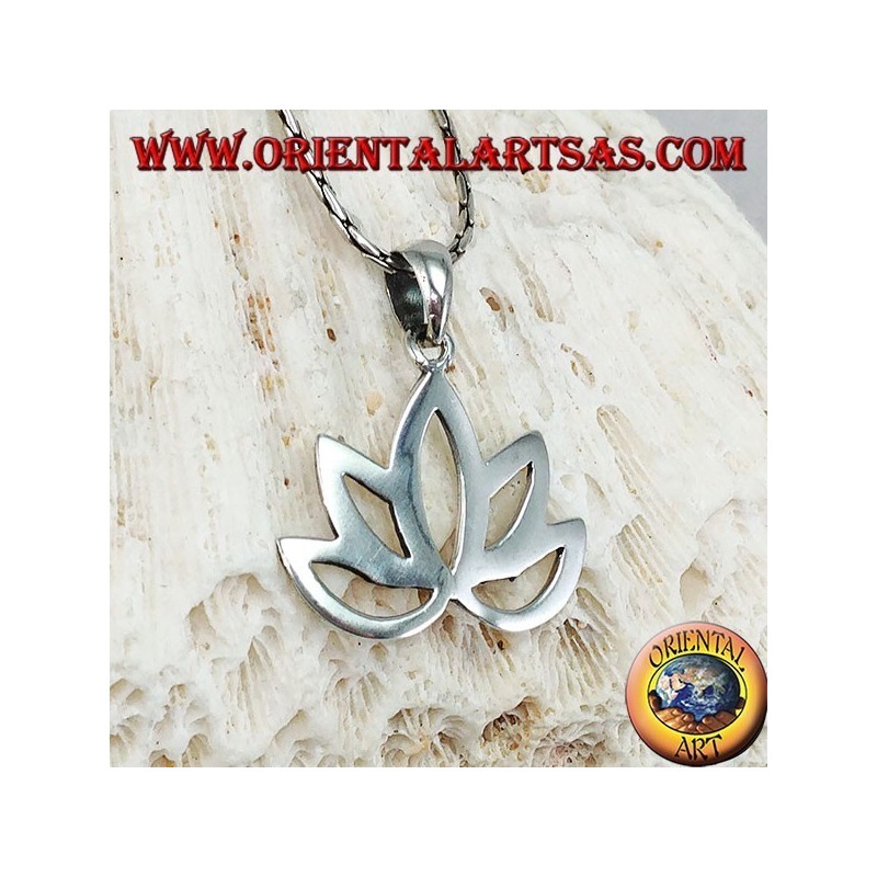 Colgante de plata flor sagrada flor de loto para el hinduismo y el budismo