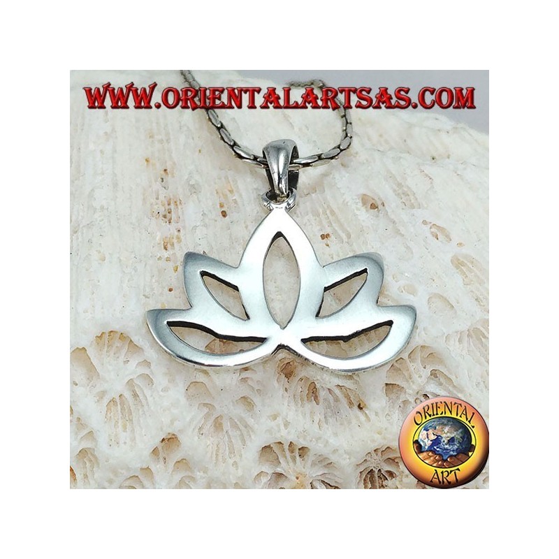 Colgante de plata flor sagrada flor de loto para el hinduismo y el budismo