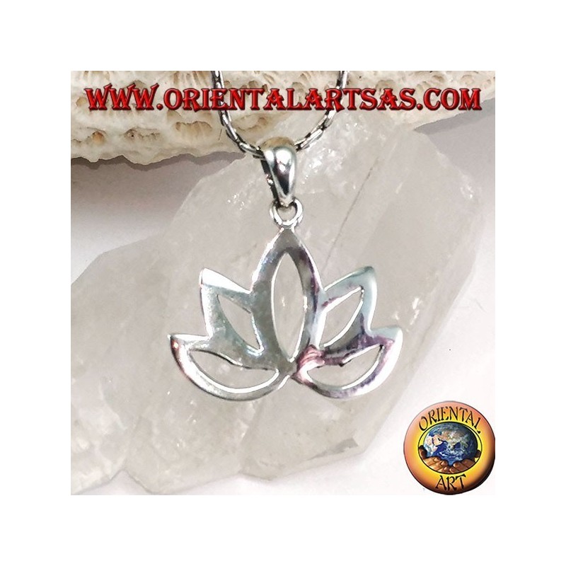 Ciondolo in argento Fiore di loto fiore sacro per l'Induismo e il Buddhismo
