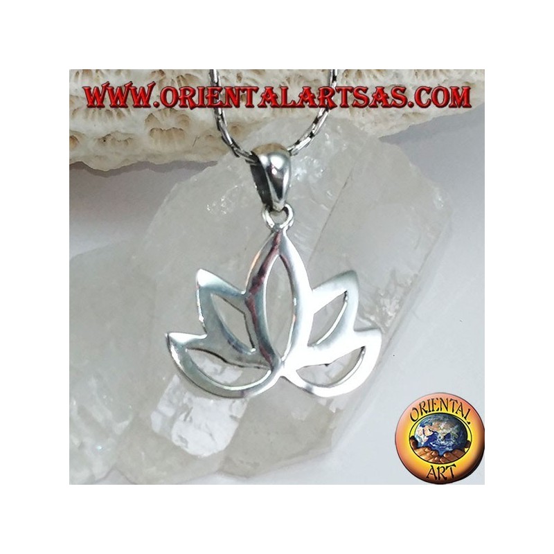 Pendentif en argent fleur de Lotus fleur sacrée pour l'hindouisme et le bouddhisme