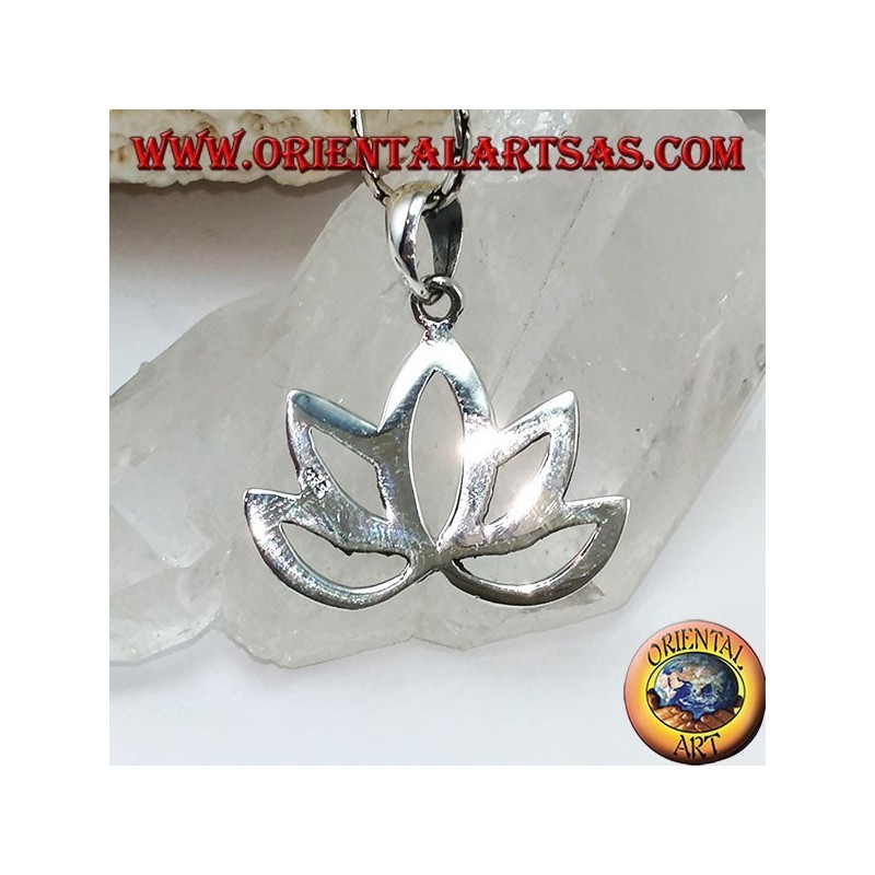Heilige Blume der silbernen Anhänger Lotus-Blume für Hinduismus und Buddhismus