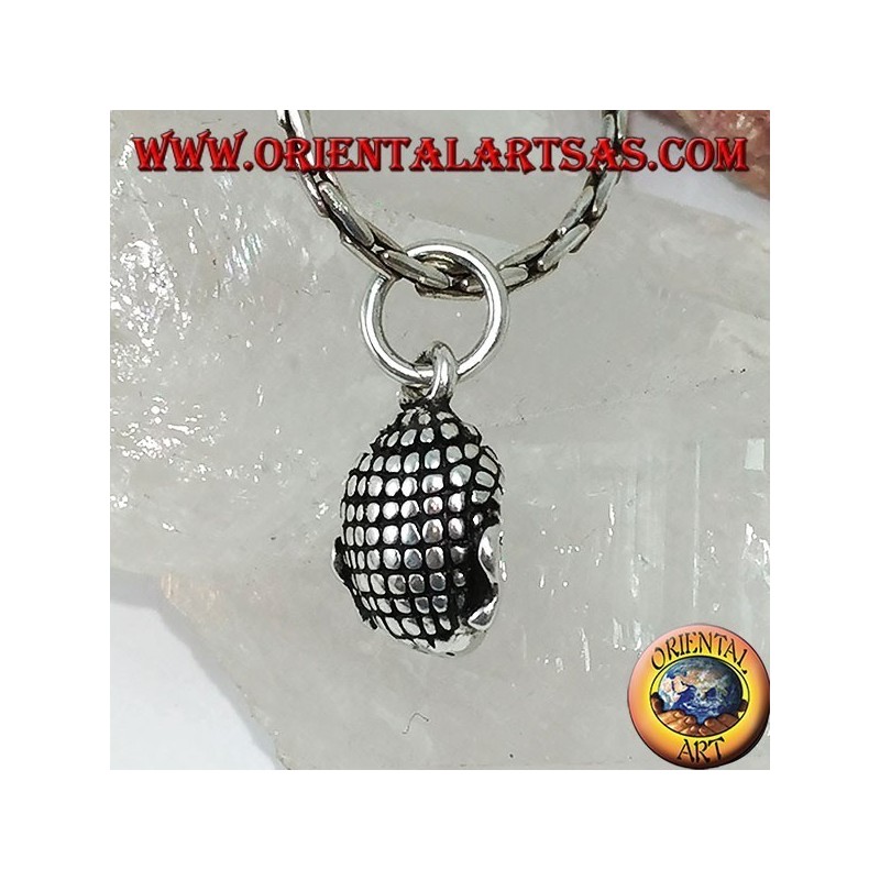 Silver pendant of a small Buddha head