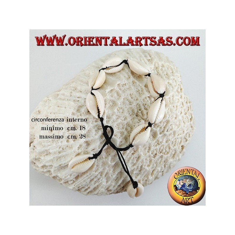 Pulsera tobillera y doble uso de conchas cauri cauri, ajustable