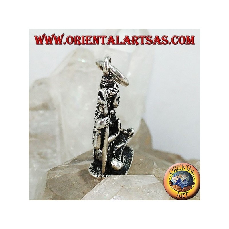 Ciondolo in argento di Shiva Statua di Śiva del tempio di Murudeshwara