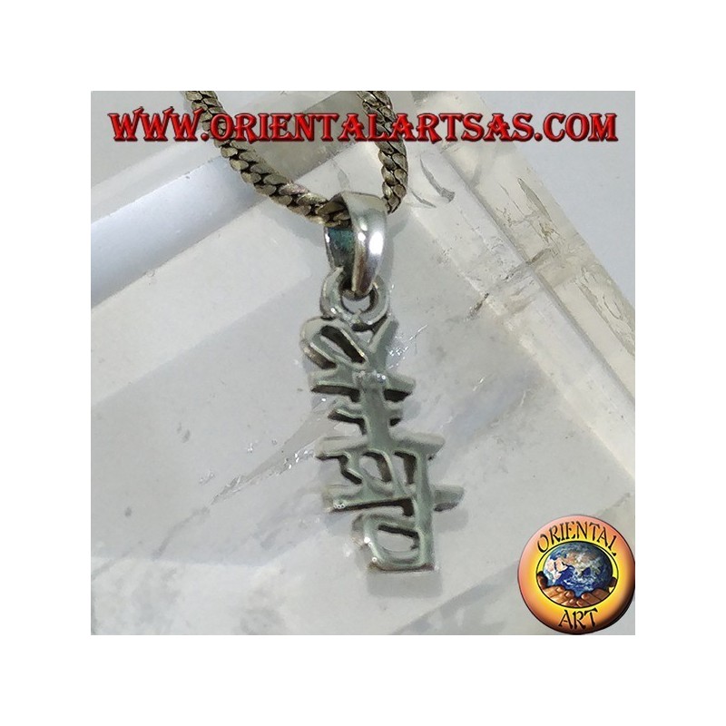 Pendentif en argent symbole de bonheur idéogramme chinois