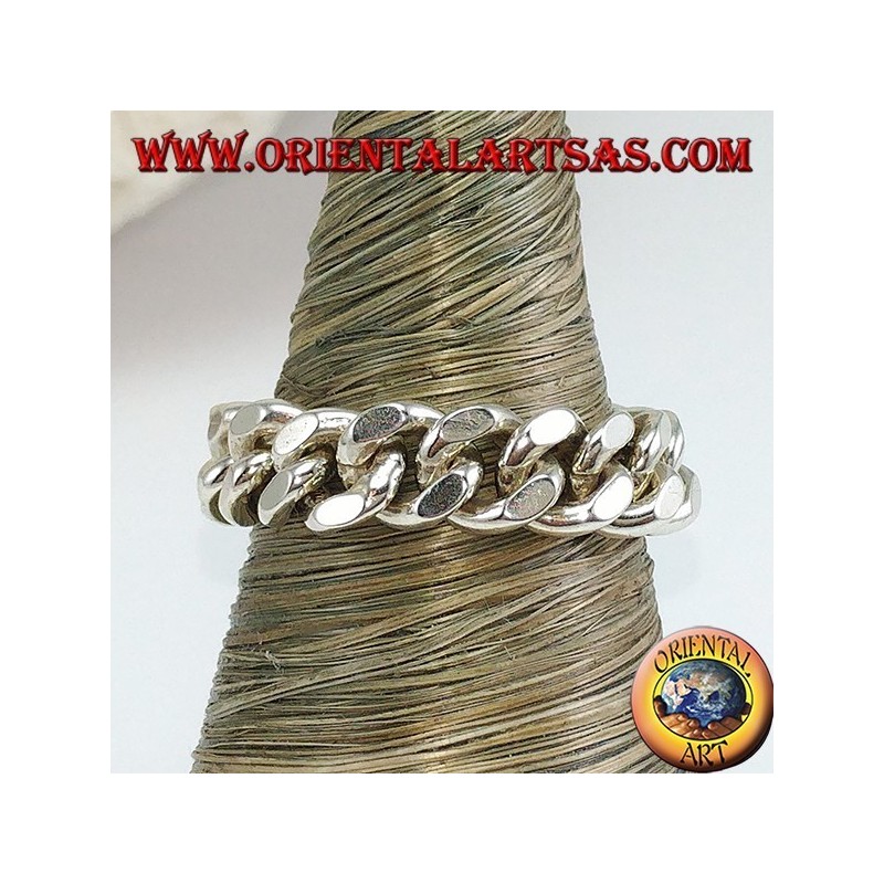 Silberring mit beweglicher Kette
