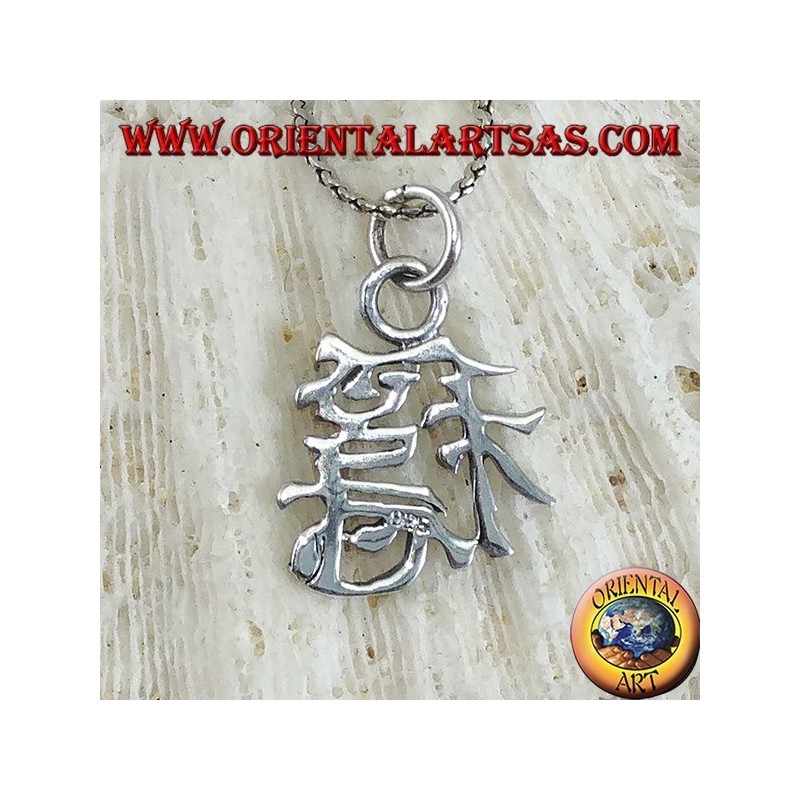 Silver pendant, Chinese ideogram stability