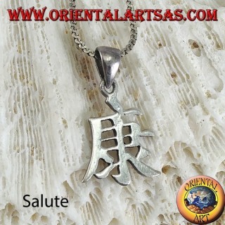 Pendentif en argent, idéogramme chinois de la santé
