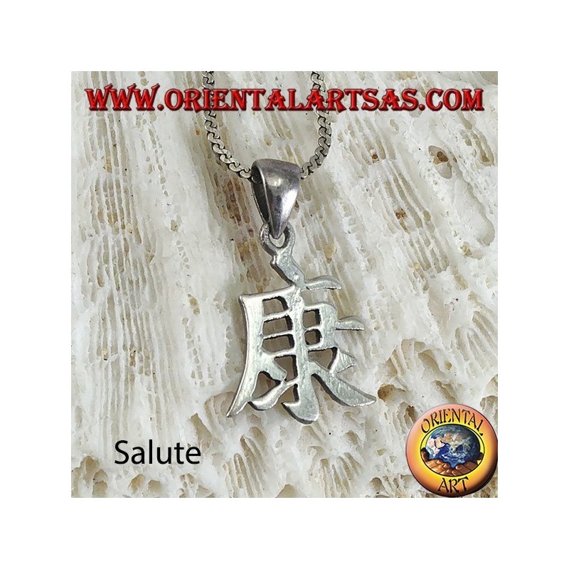 Pendentif en argent, idéogramme chinois de la santé