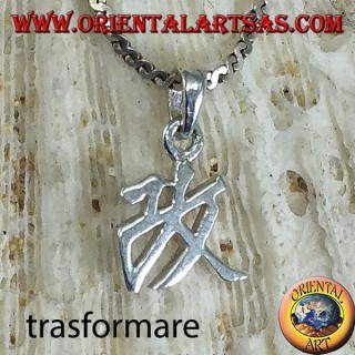 Silver pendant, Transform, Chinese ideogram