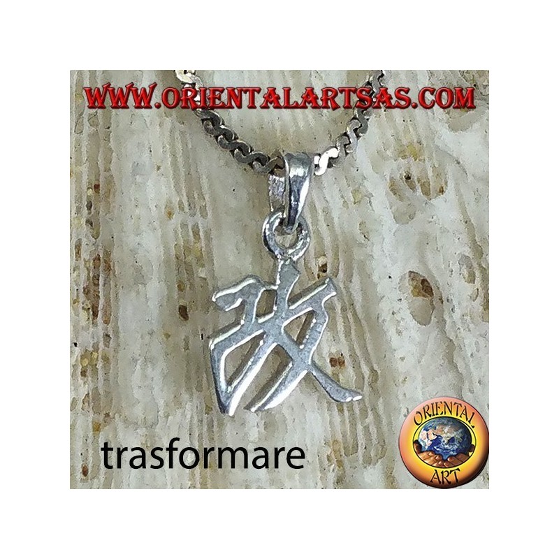 Pendentif en argent, Transformer, idéogramme chinois
