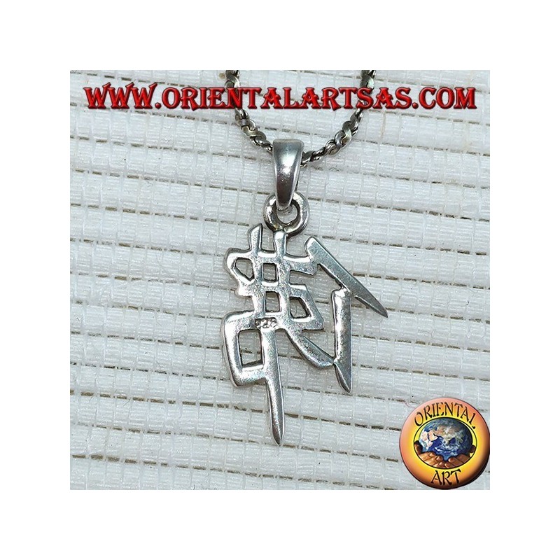 Ciondolo in argento, Buddha  ideogramma cinese