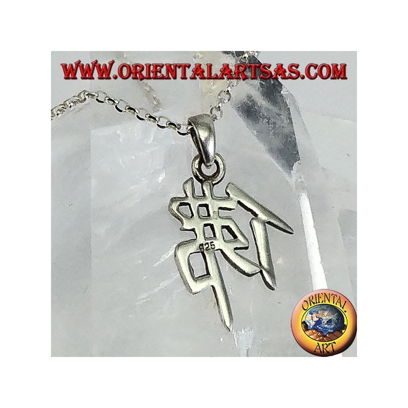 Ciondolo in argento, Buddha  ideogramma cinese