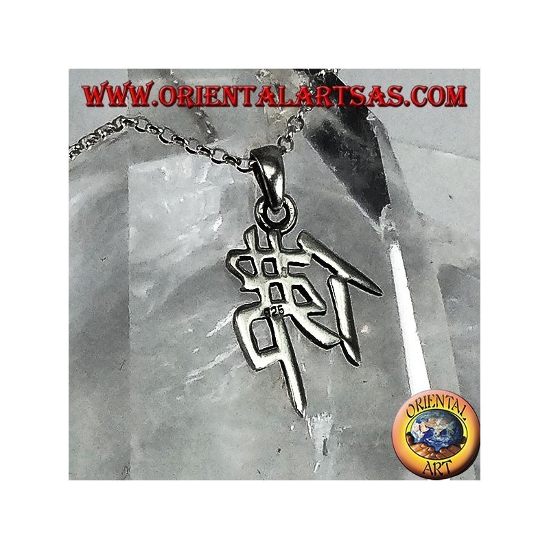 Ciondolo in argento, Buddha  ideogramma cinese