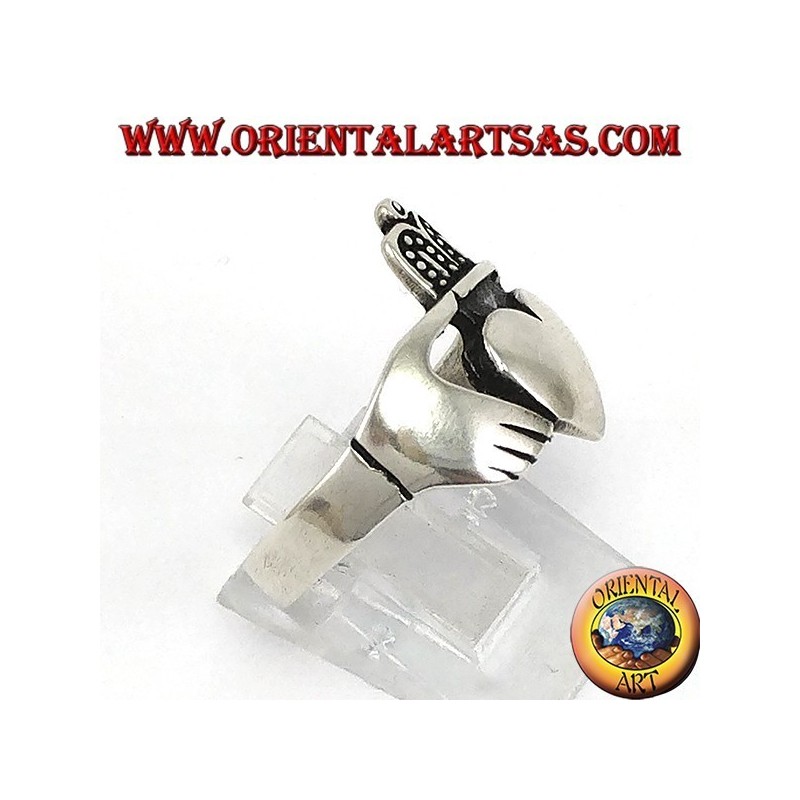 Claddagh Silberring Celtic Symbol der Liebe Loyalität und Freundschaft (groß)