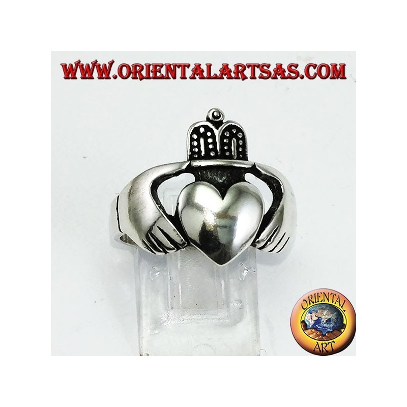 Claddagh Silberring Celtic Symbol der Liebe Loyalität und Freundschaft (groß)