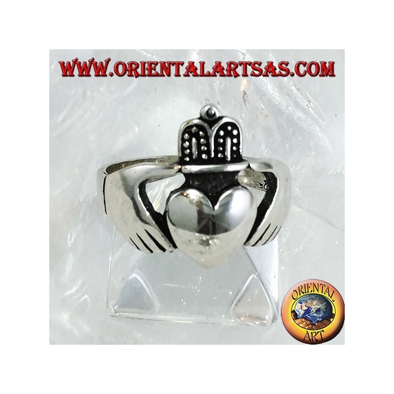 Claddagh Silberring Celtic Symbol der Liebe Loyalität und Freundschaft (groß)