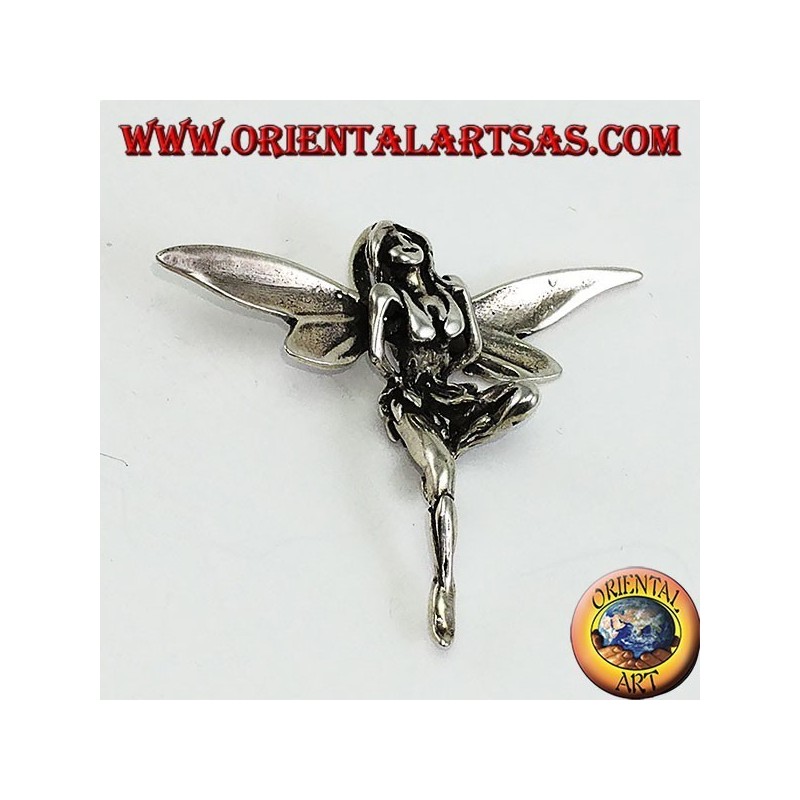 Beautiful three-dimensional fairy silver pendant