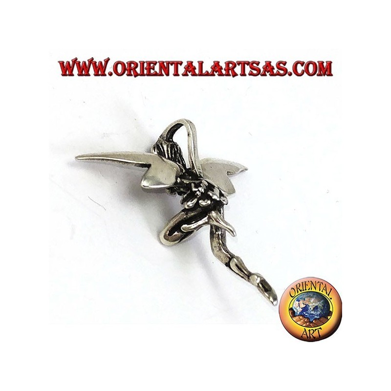 Beautiful three-dimensional fairy silver pendant