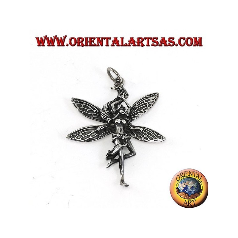 Silver fairy pendant (young beautiful woman)