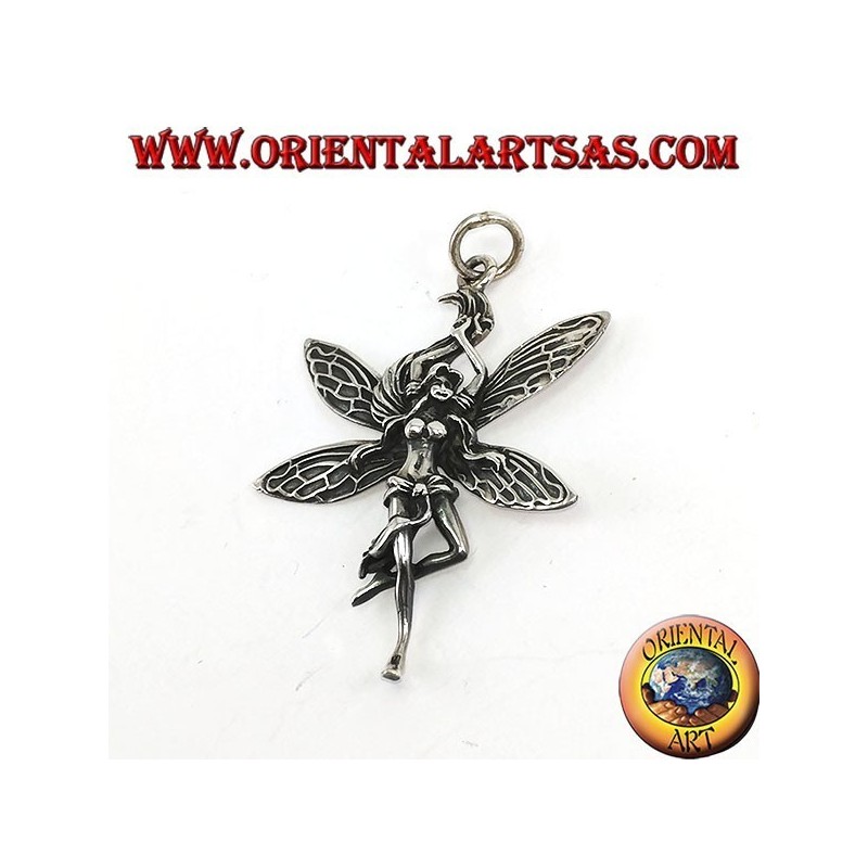 Silver fairy pendant (young beautiful woman)