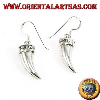 Silver elephant tusk earrings