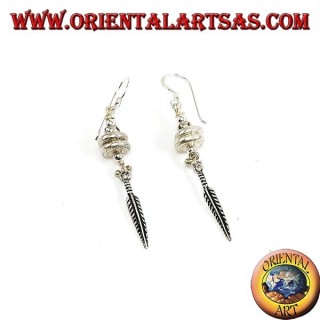 Pendientes Karen de plata con plumas