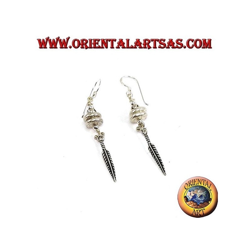 Boucles d'oreilles Karen en argent avec plume