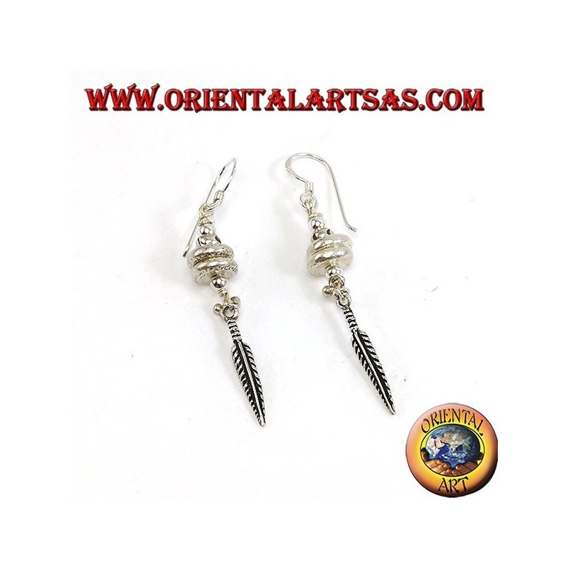 Orecchini in argento Karen con piuma