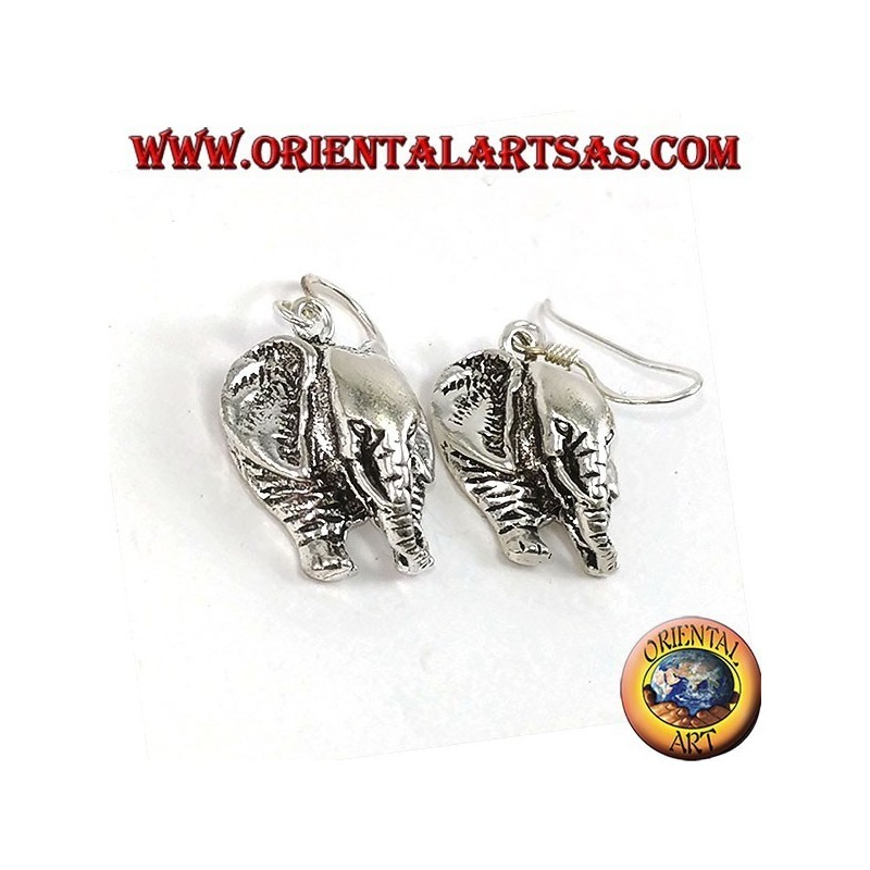 Boucles d'oreilles en éléphant d'argent
