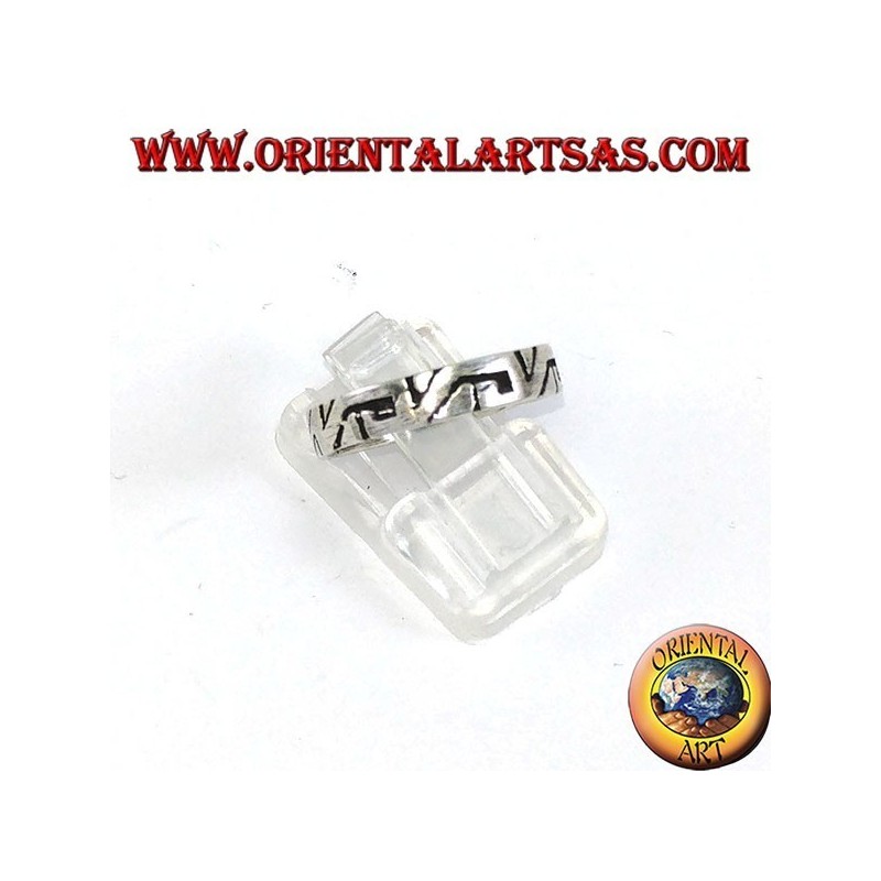 Silver ring with Aztec workmanship