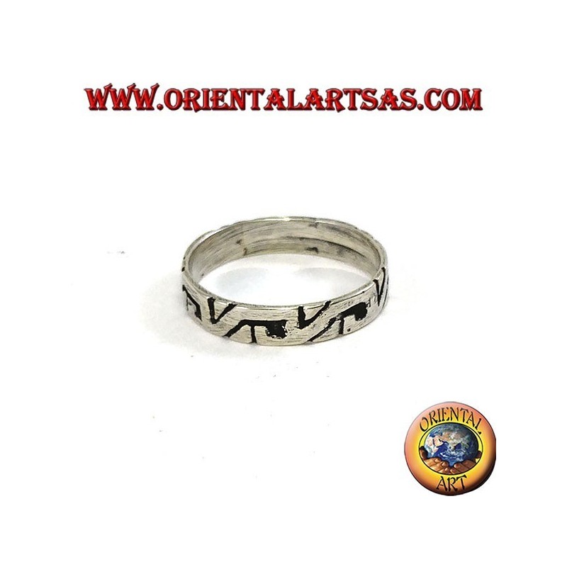 Silver ring with Aztec workmanship