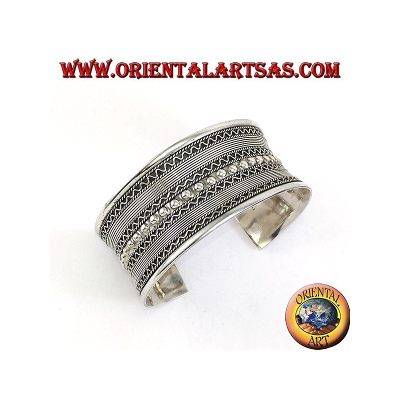 Pulsera esclava de plata, creación balinesa hecha a mano