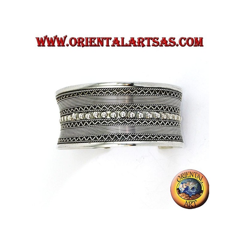 Pulsera esclava de plata, creación balinesa hecha a mano