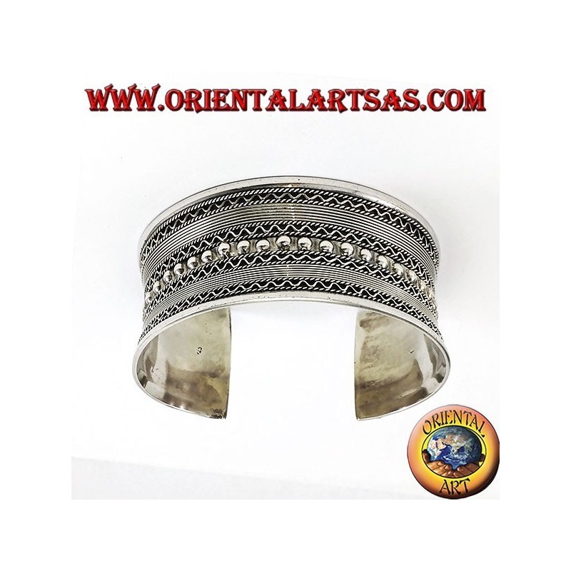 Pulsera esclava de plata, creación balinesa hecha a mano