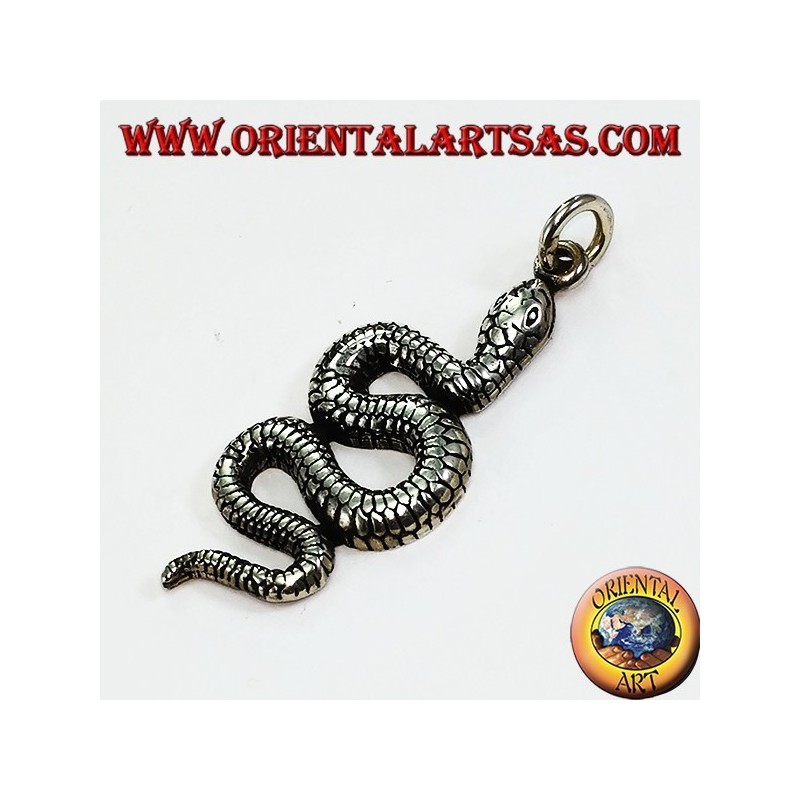 Pendentif serpent en argent en forme de python