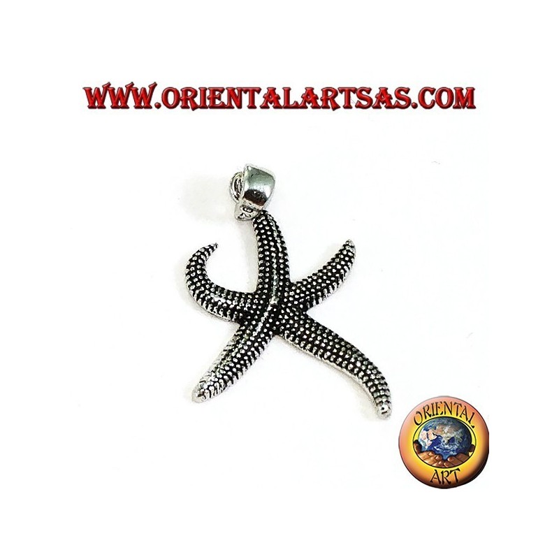 Colgante estrella de mar en plata bruñida