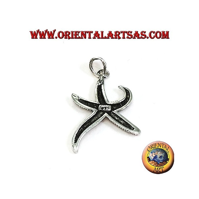 Starfish pendant in burnished silver