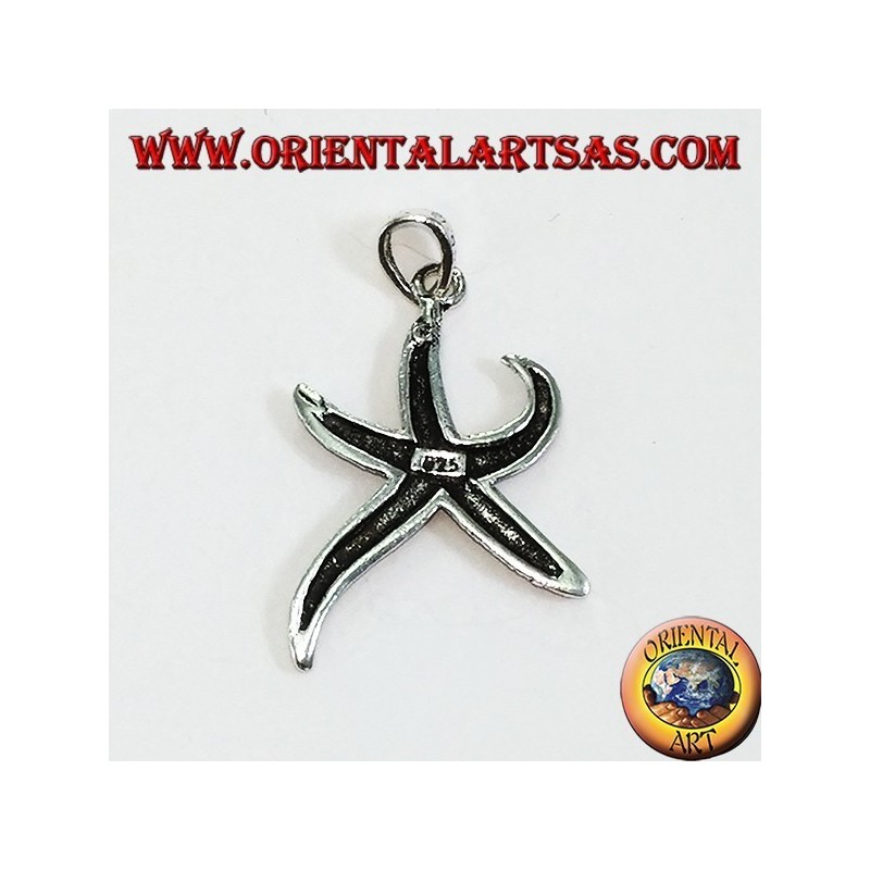Starfish pendant in burnished silver
