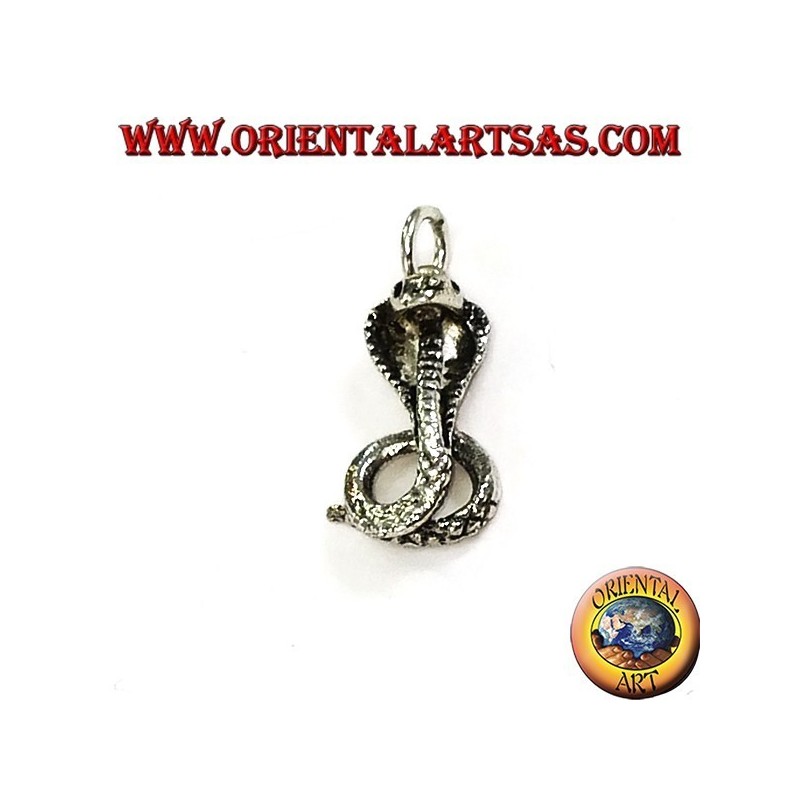 Petit pendentif en argent cobra