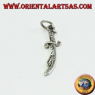 Silver pendant in the shape of a scimitar (typical Arab sword)