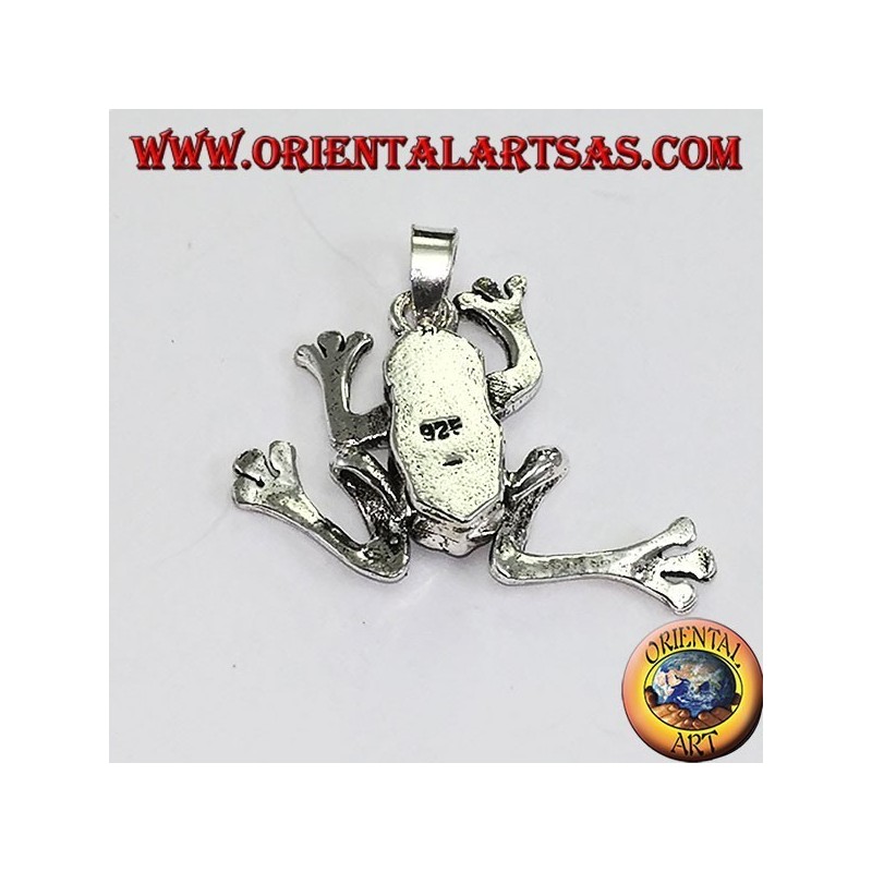 Pendentif en grenouille argentée en trois dimensions, mobile