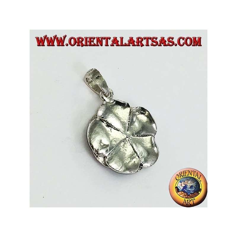 Silver pendant in the form of a rose flower (large)