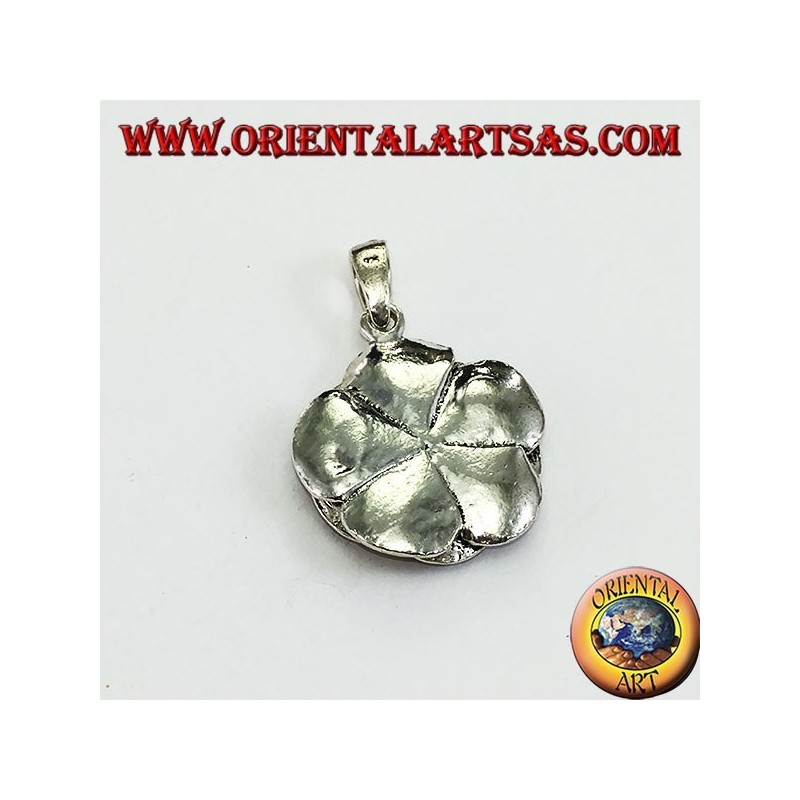 Colgante de plata en forma de flor rosa (grande)