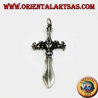 Silver pendant, sword with a dragon's head