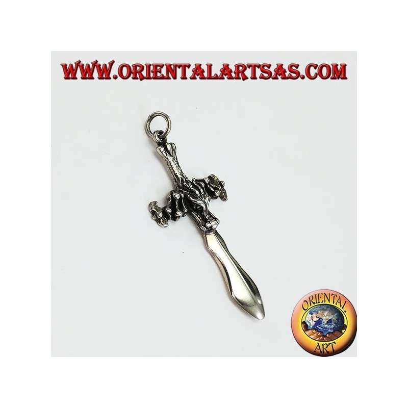 Silver pendant, sword with a dragon's head