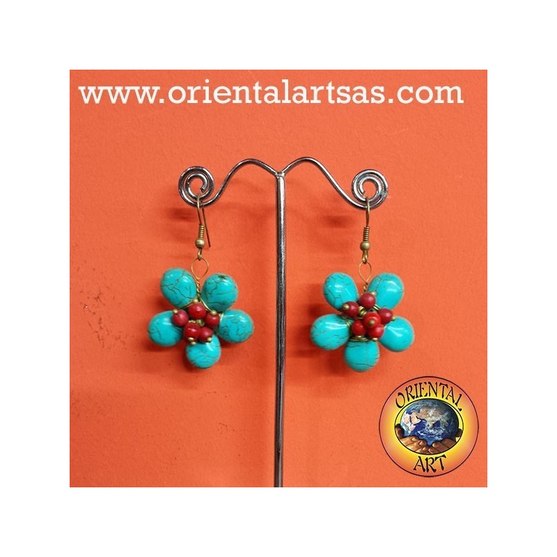 flower turquoise earring