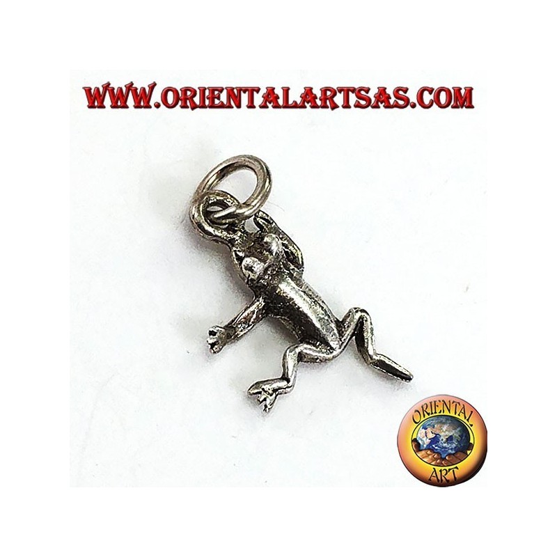 Silver pendant in the shape of a frog